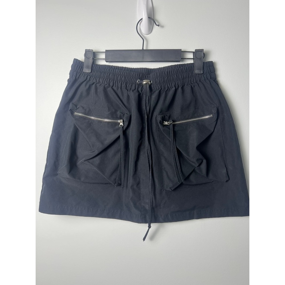 Love Tree Cargo Mini Skirt L Black Ripstop Utility Gorpcore Grunge Punk Goth Y2K